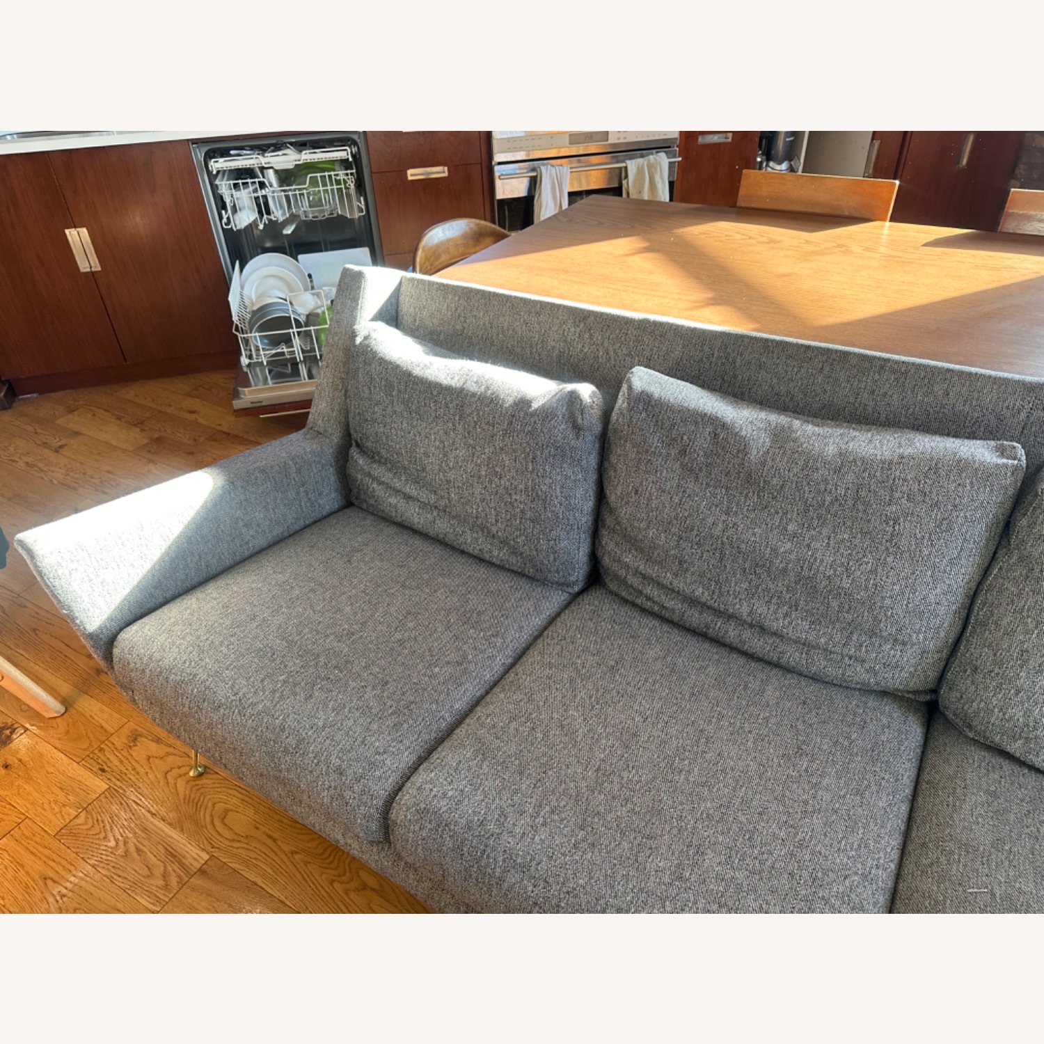 West Elm Carlo Dark Gray Fabric 3+ Seater Sofa - image-3