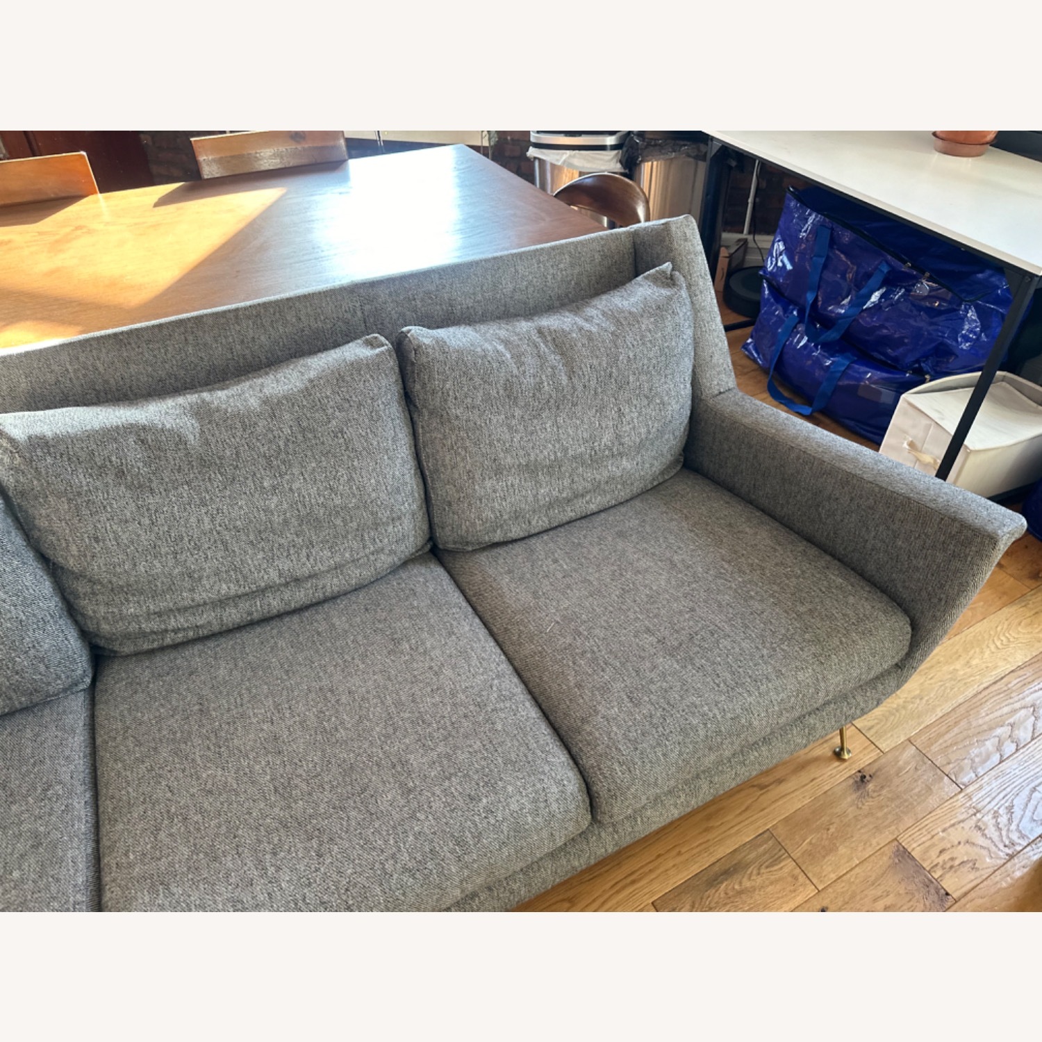 West Elm Carlo Dark Gray Fabric 3+ Seater Sofa - image-4