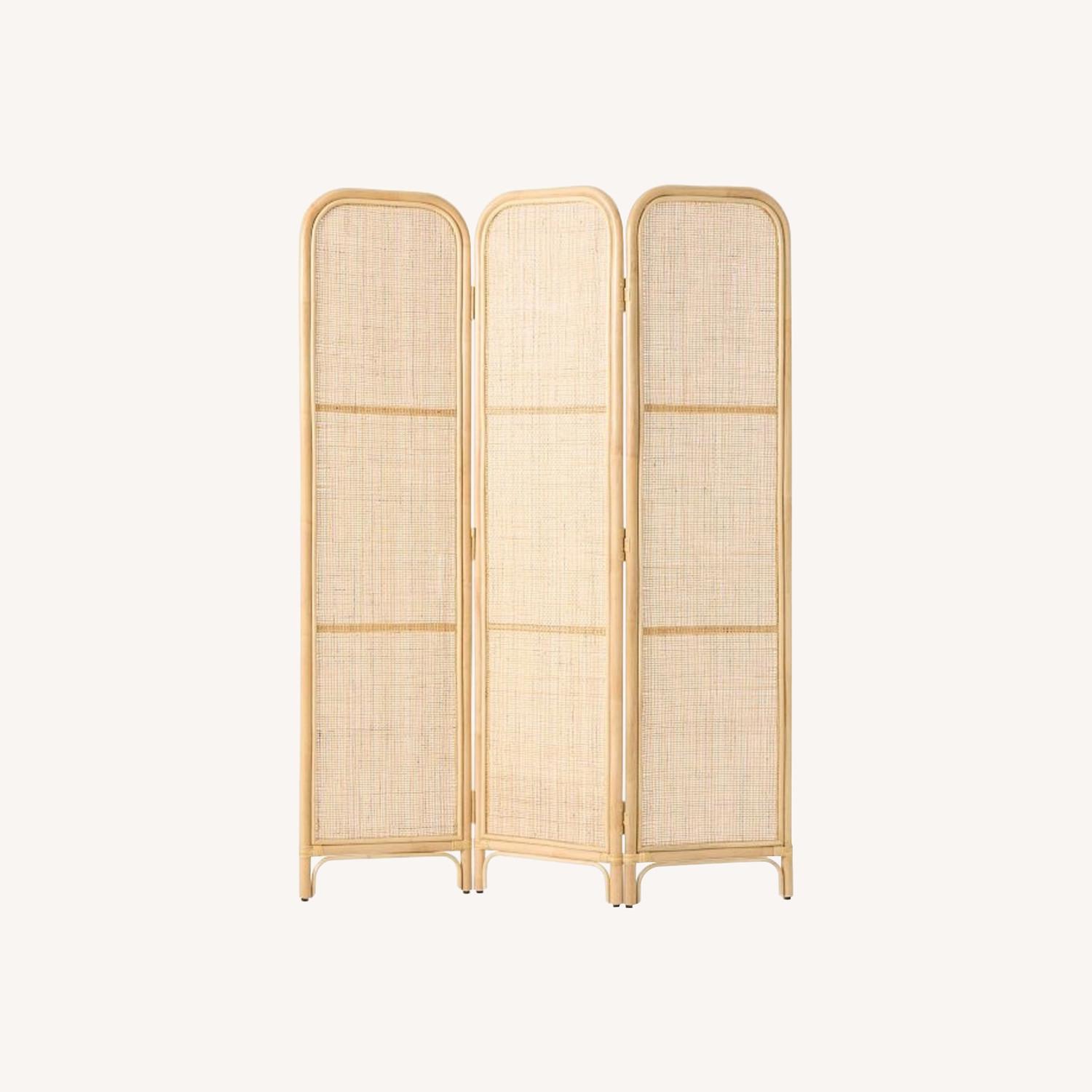 West Elm Zeze Natural Rattan Room Divider - image-0