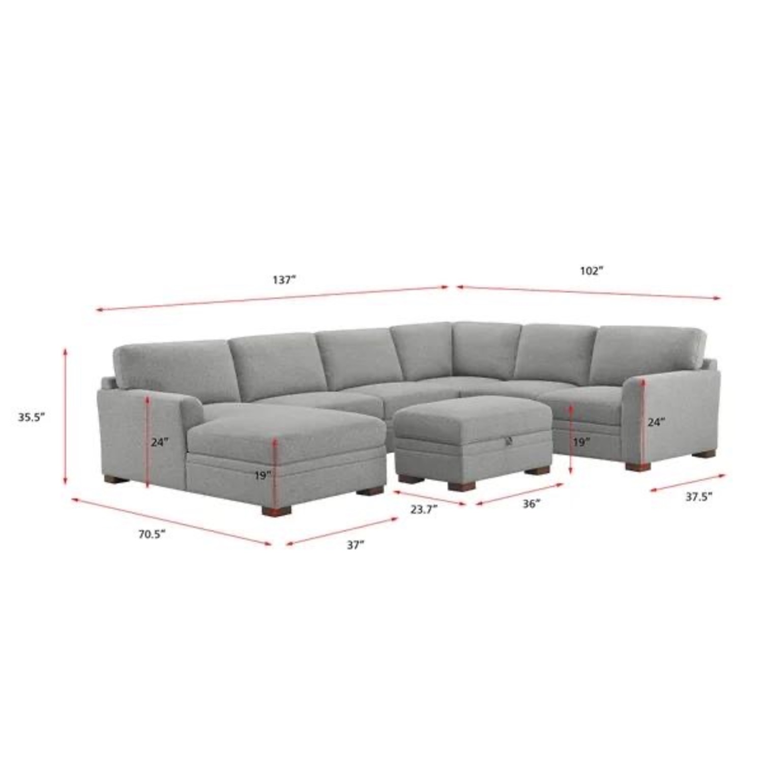 Thomasville Sectional 3 Piece with Ottoman - image-4