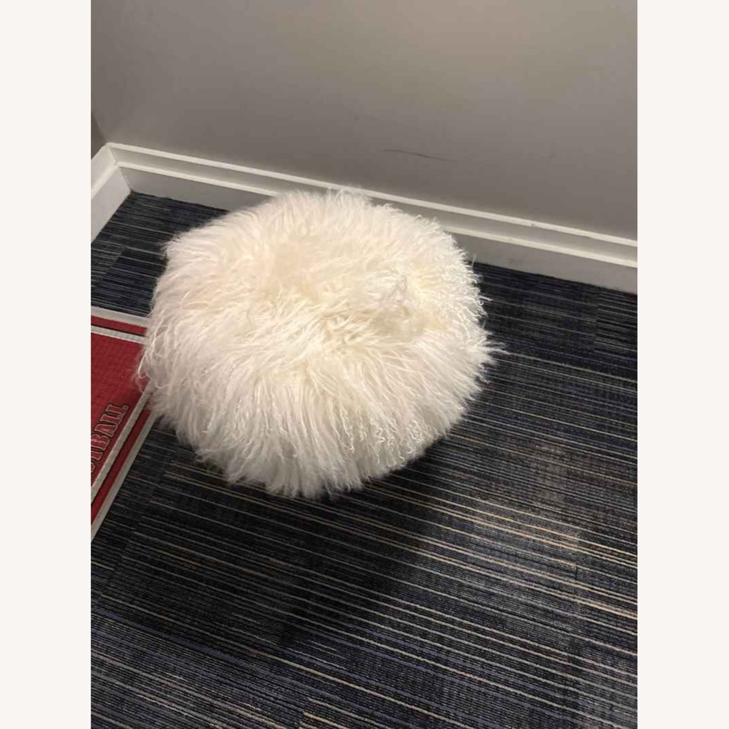 West Elm Mongolian Stool Stone White - image-2