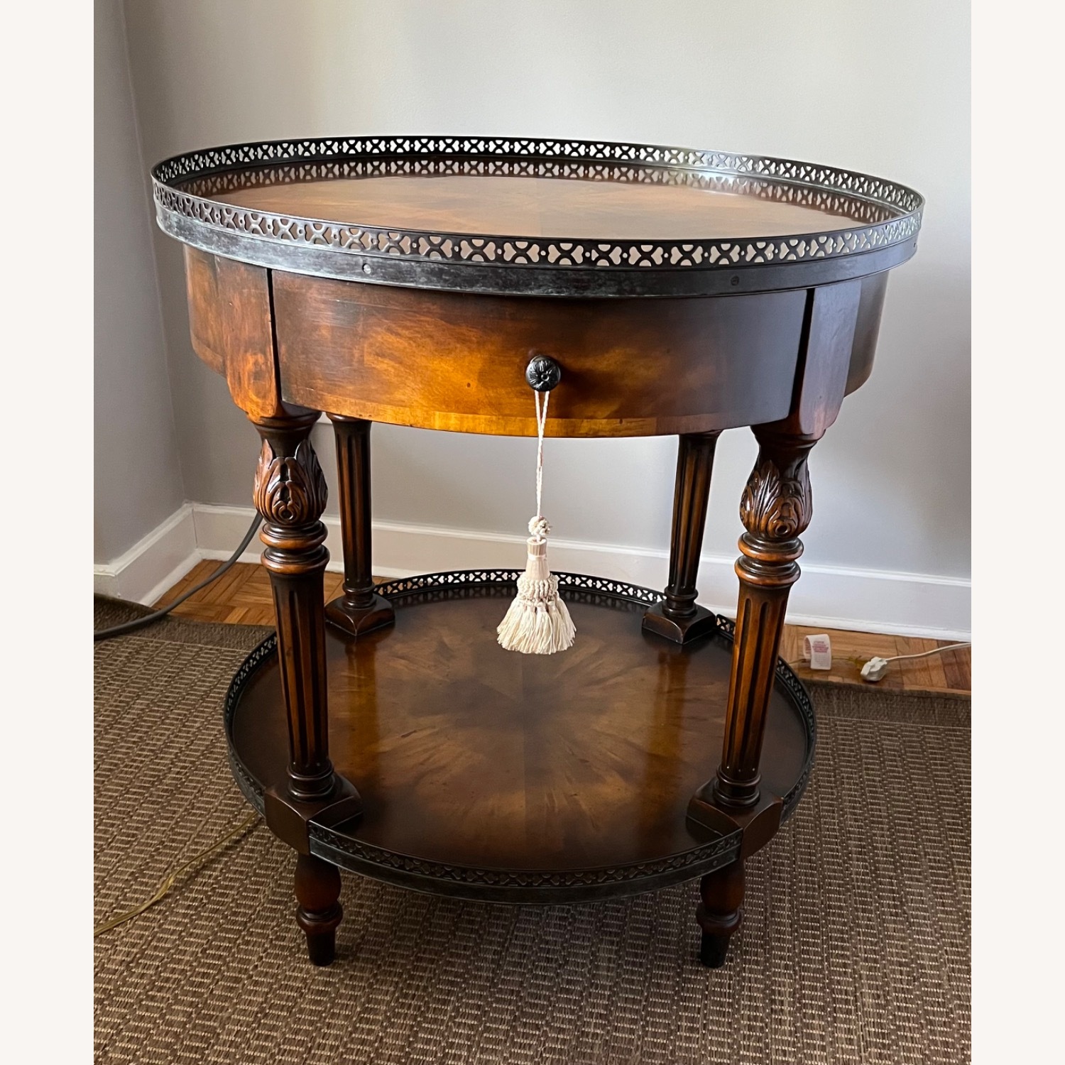 Round Wood Side Table  - image-1