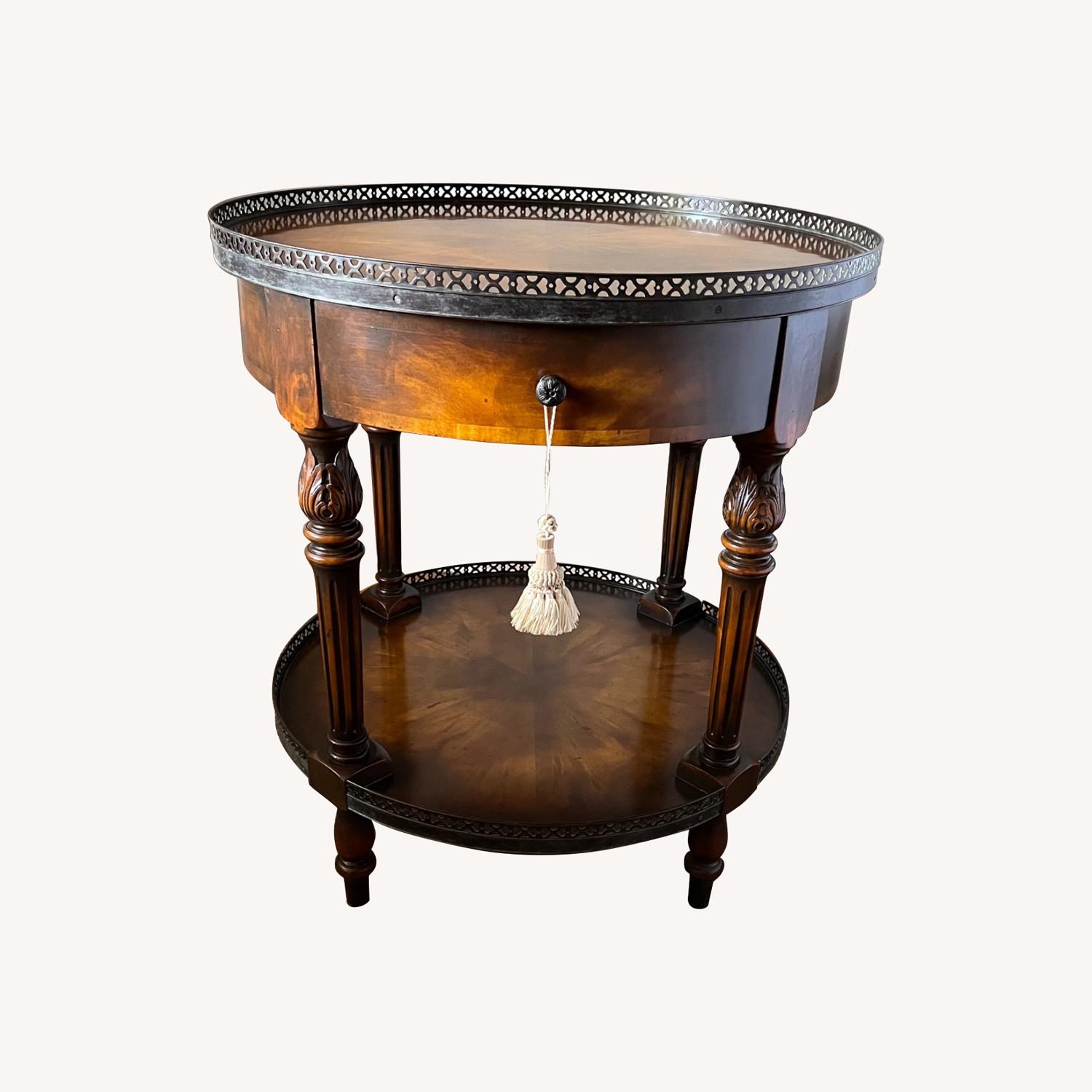 Round Wood Side Table  - image-0