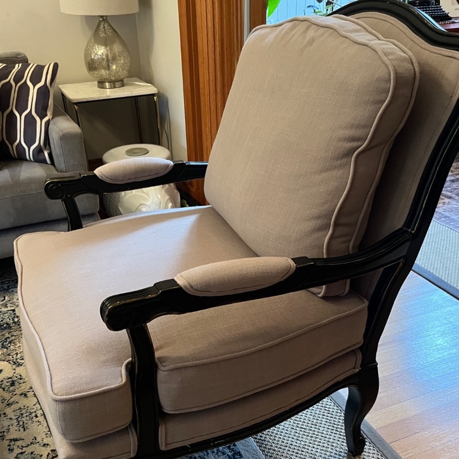 Baxton Studio Light Gray Fabric Accent Chair - image-3