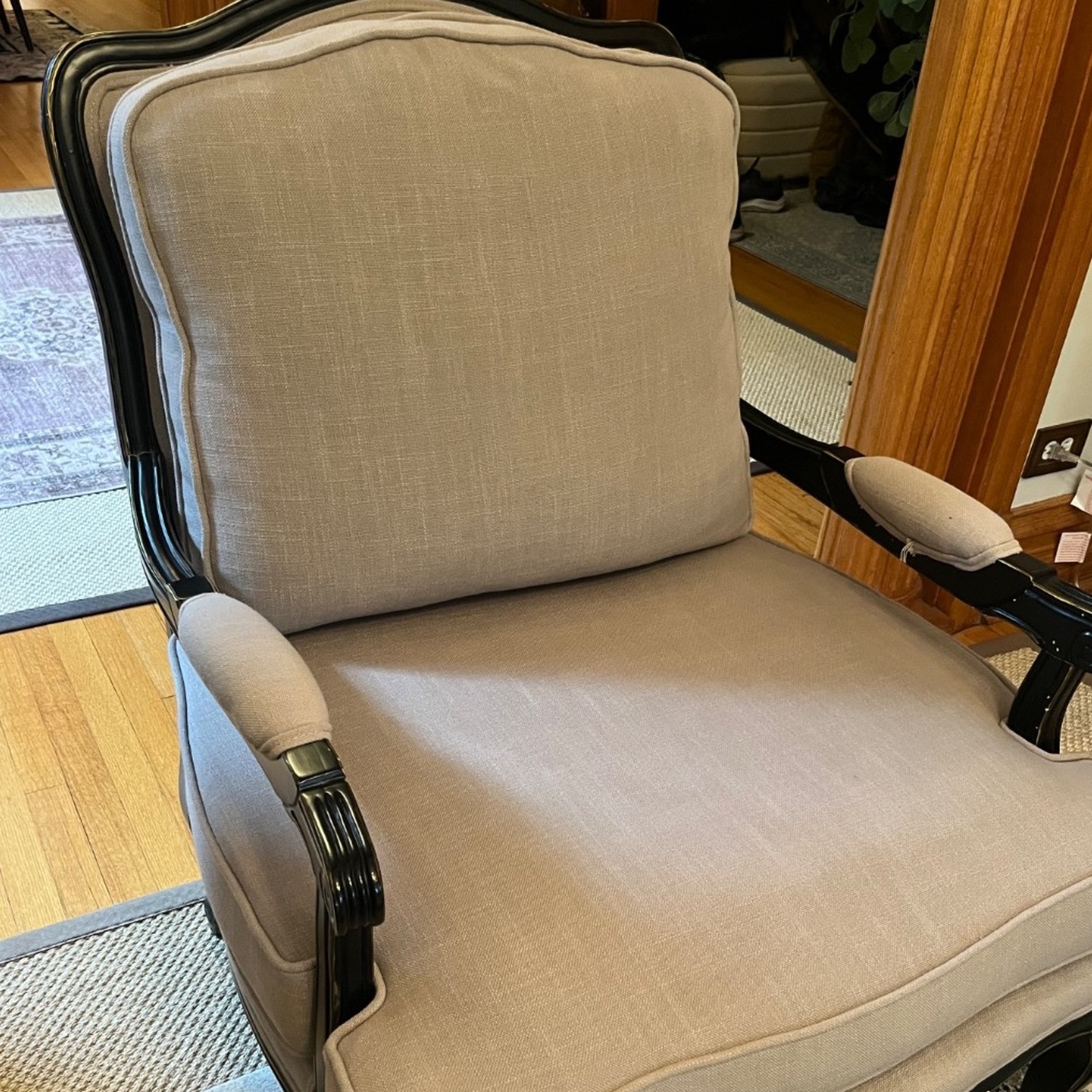 Baxton Studio Light Gray Fabric Accent Chair - image-2