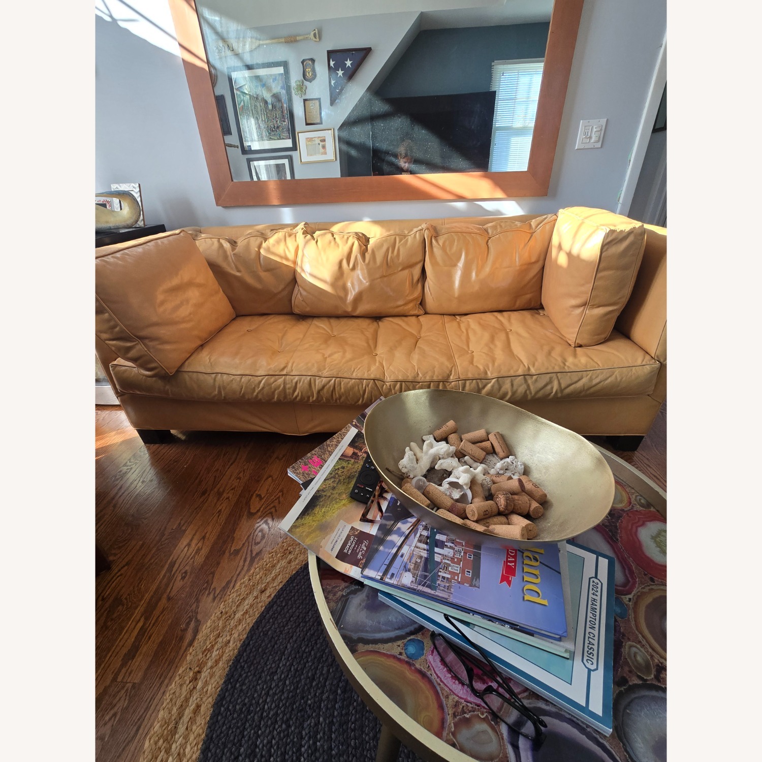 William Sonoma Leather Laguna Sofa - image-1