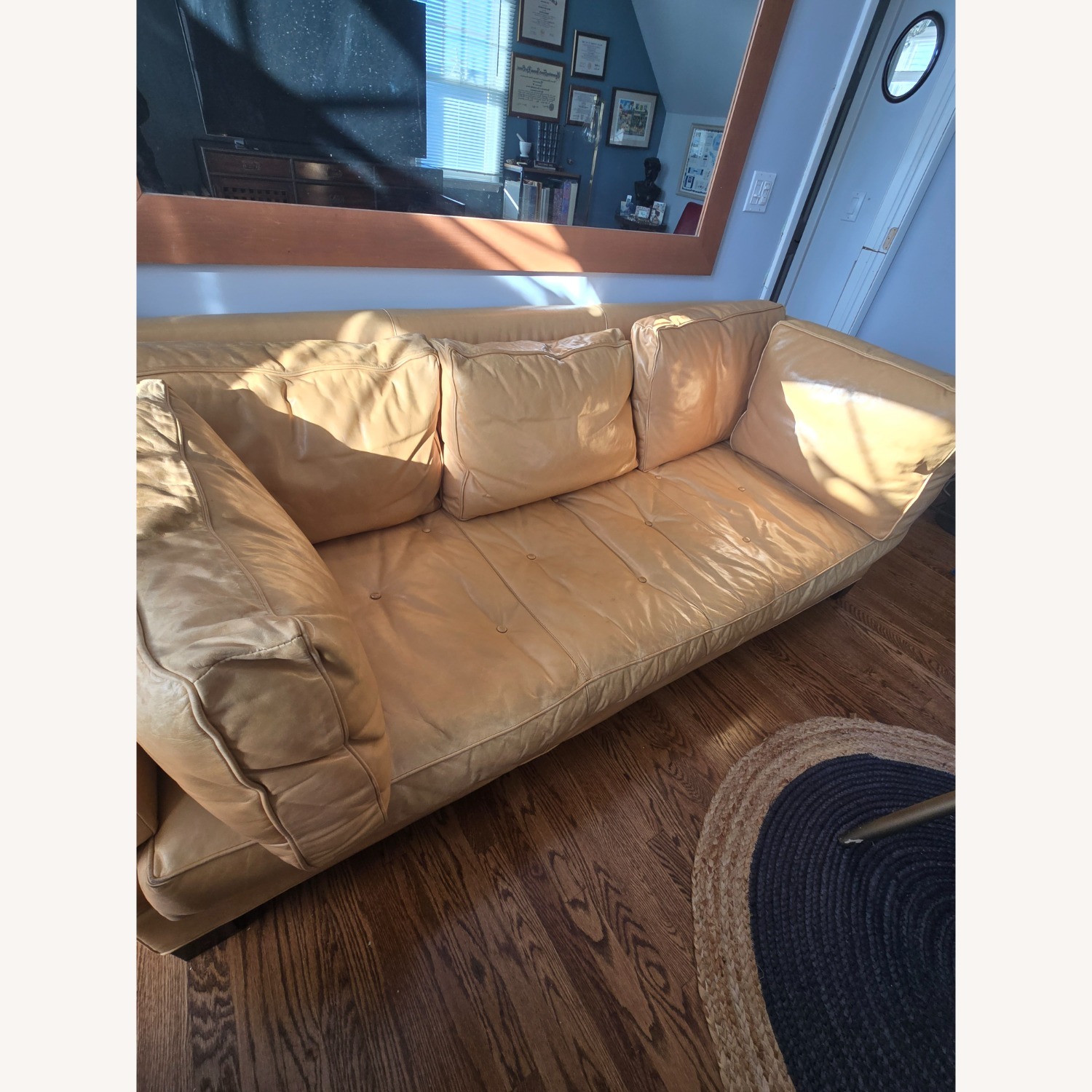 William Sonoma Leather Laguna Sofa - image-3