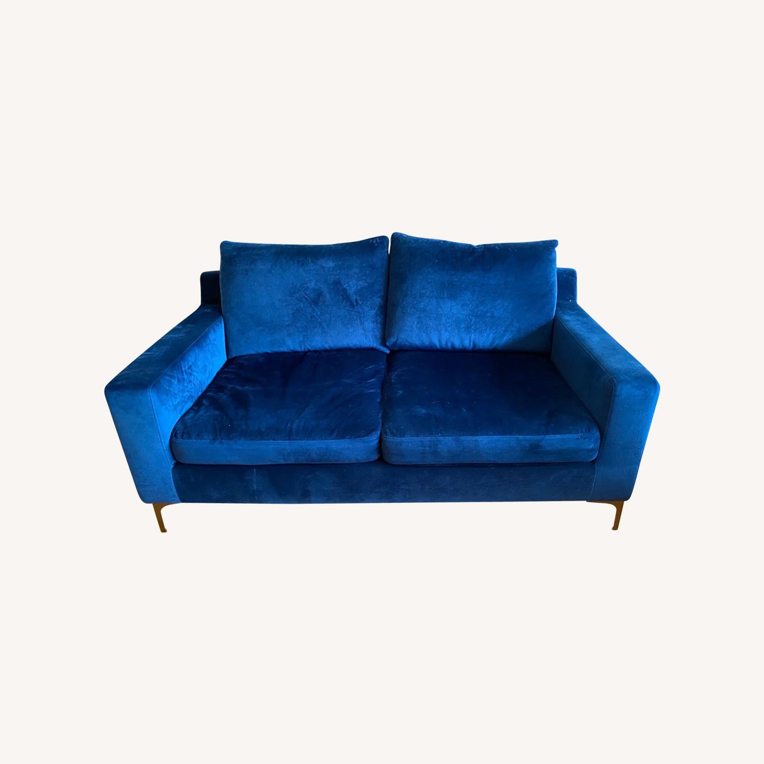 Interior Define Sloan Blue Velvet 2 Seater Sofa - image-0