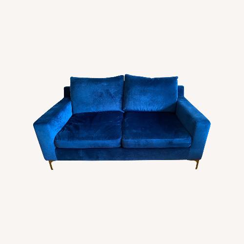 Used Interior Define Sloan Blue Velvet 2 Seater Sofa for sale on AptDeco