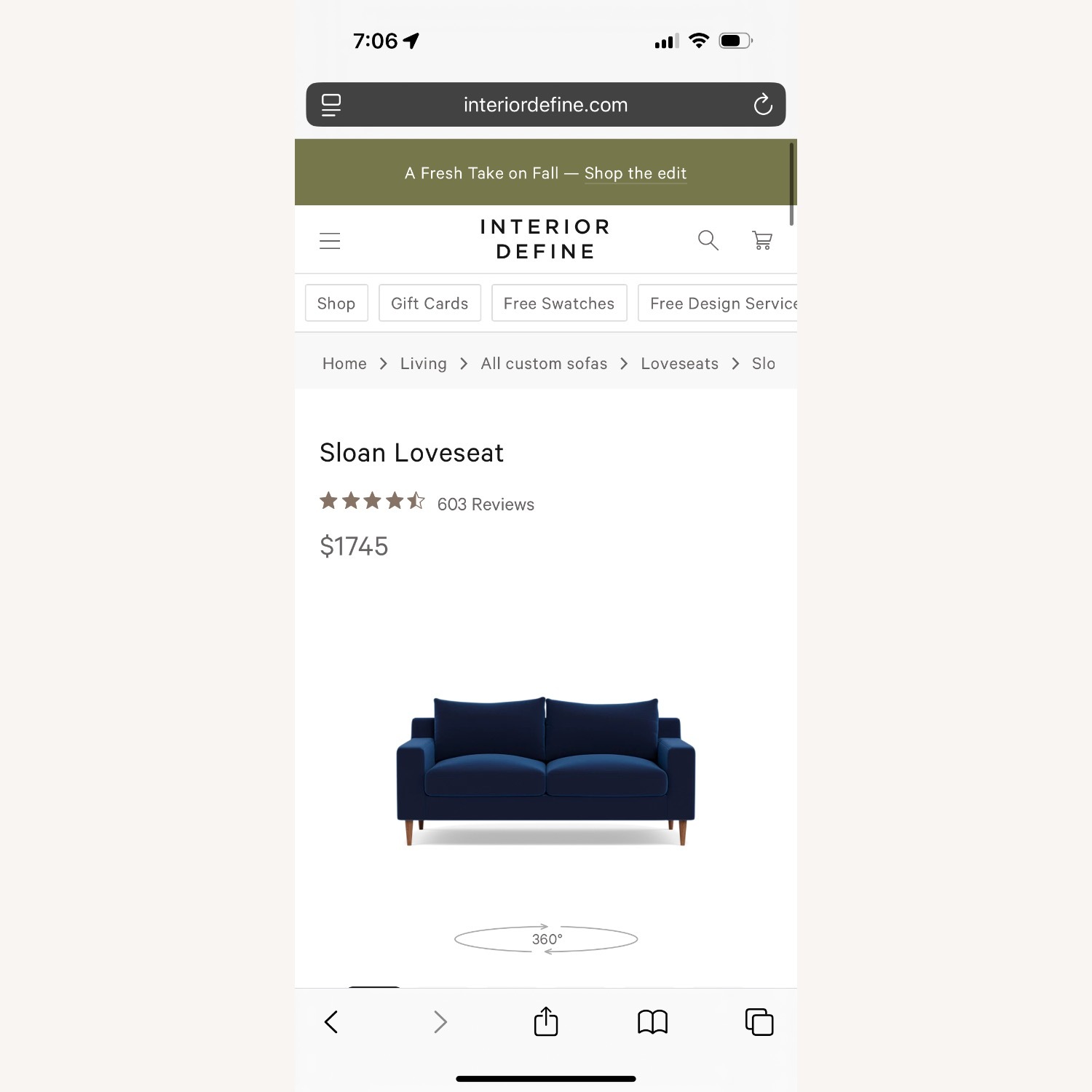 Interior Define Sloan Blue Velvet 2 Seater Sofa - image-6