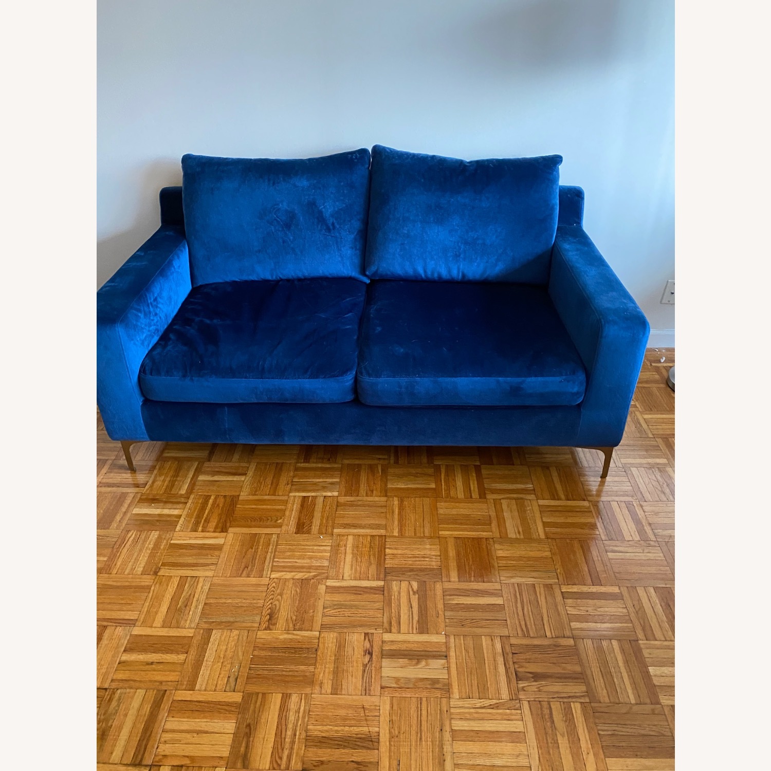 Interior Define Sloan Blue Velvet 2 Seater Sofa - image-1