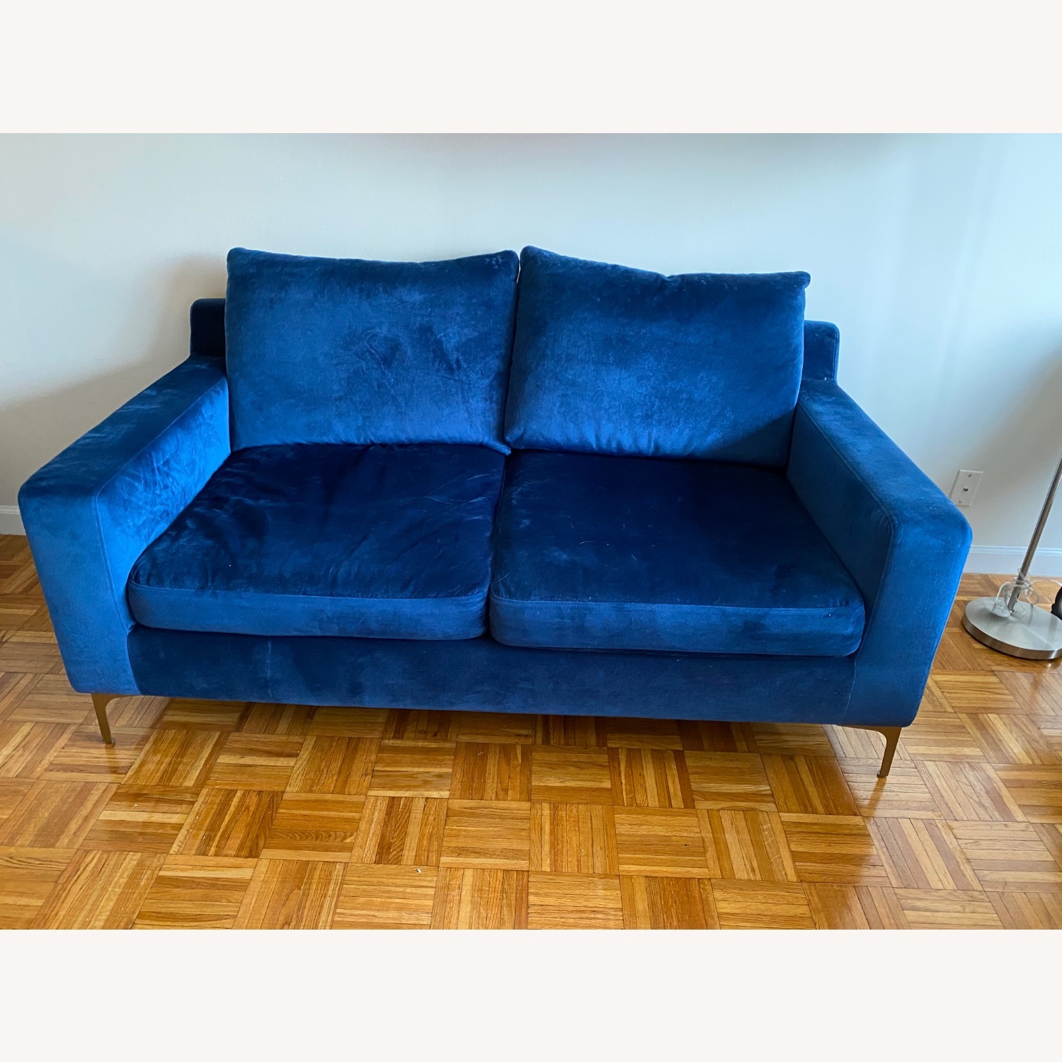 Interior Define Sloan Blue Velvet 2 Seater Sofa - image-4