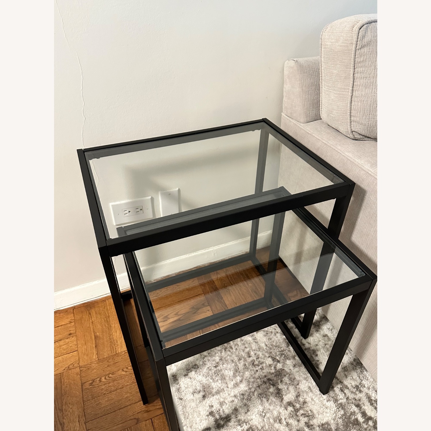 Pier 1 Imports Dark Gray Metal Side Table - image-2