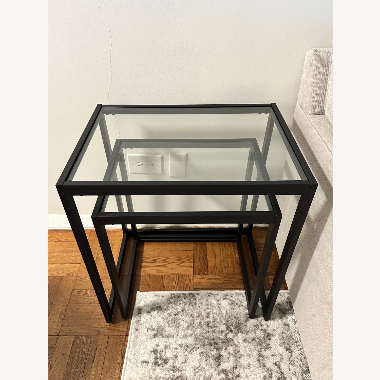 Pier 1 Imports Dark Gray Metal Side Table - image-1