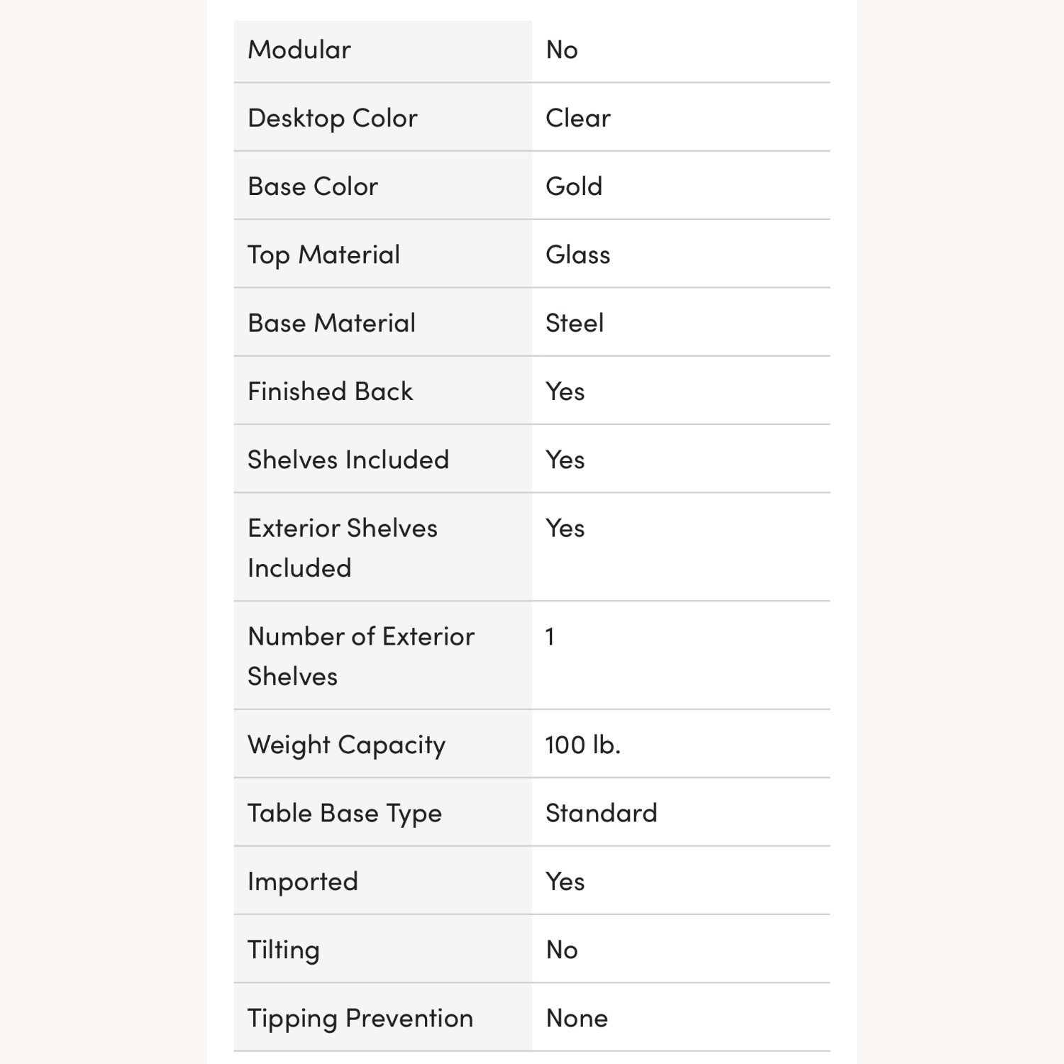 Wayfair Gold Glass Desk - image-2