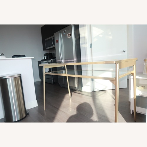 Used Wayfair Gold Glass Desk for sale on AptDeco