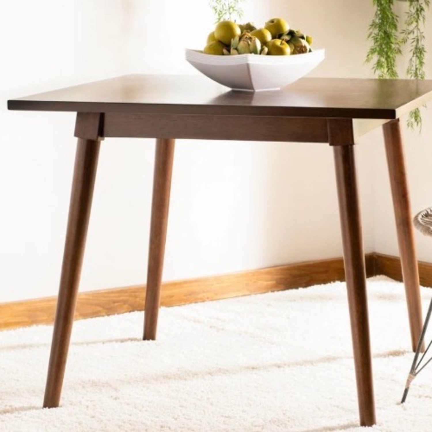 Wayfair Dark Brown Wood Veneer Dining Table - AptDeco