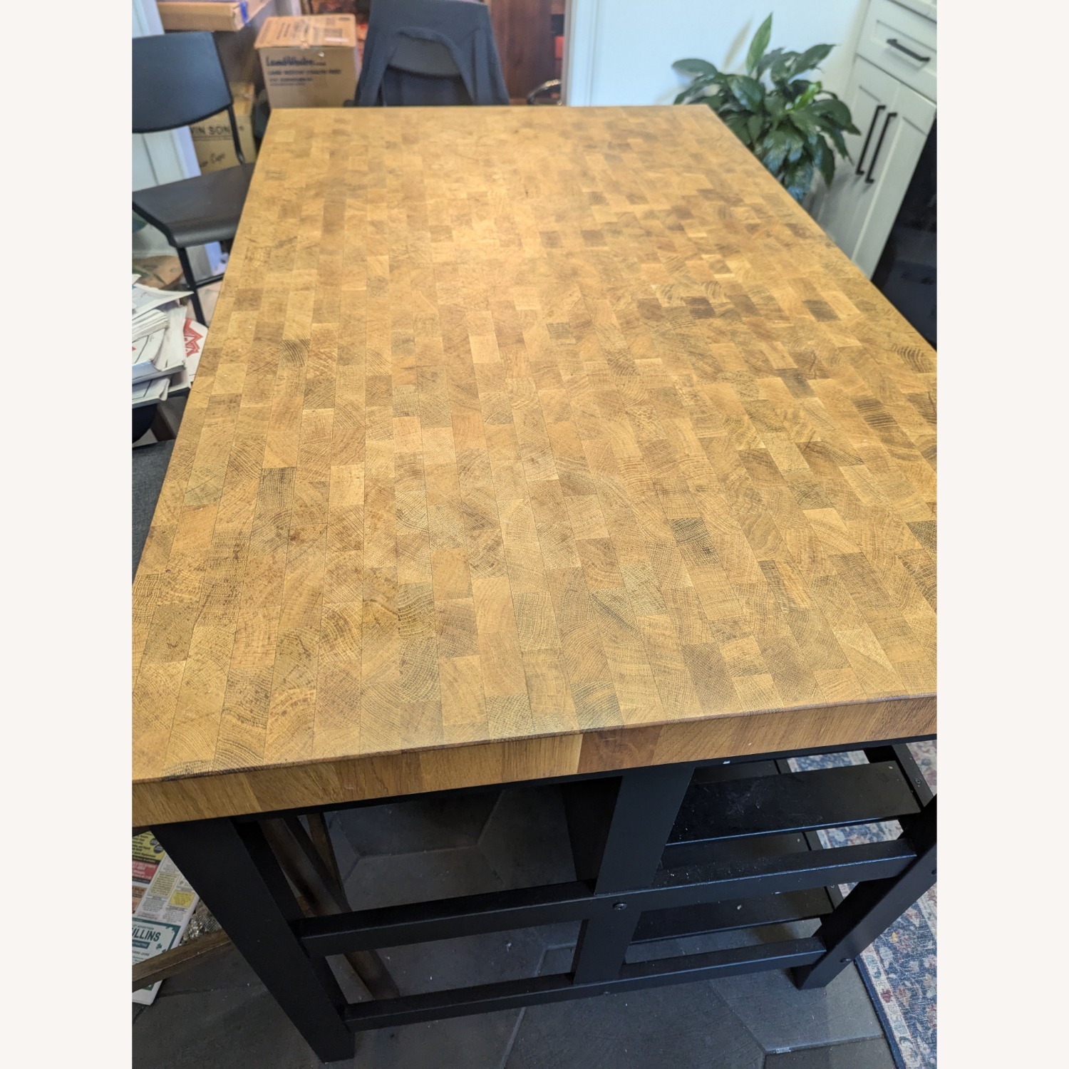 IKEA VADHOLMA Black Wood Kitchen Island - image-4