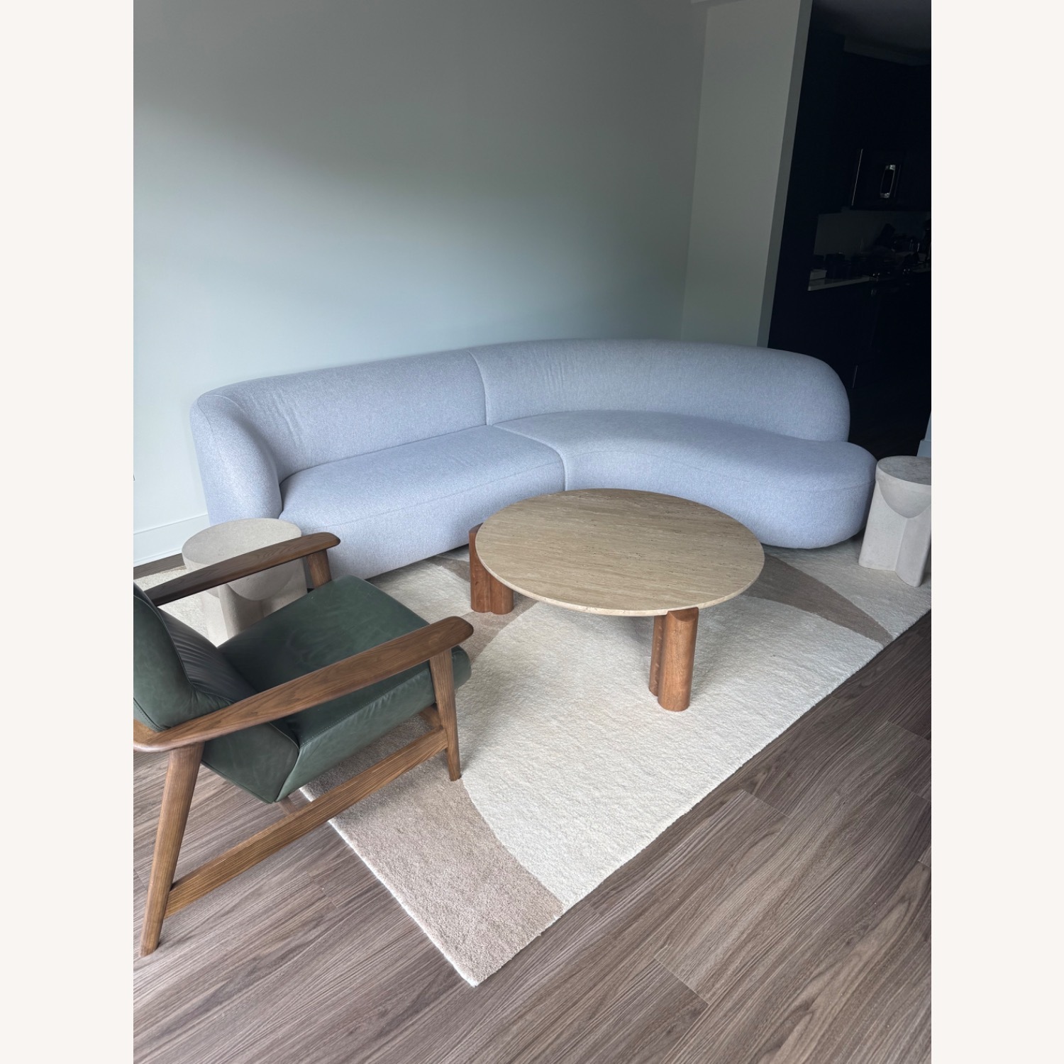 West Elm Laurent Light Gray 2 Piece Sectional - image-1