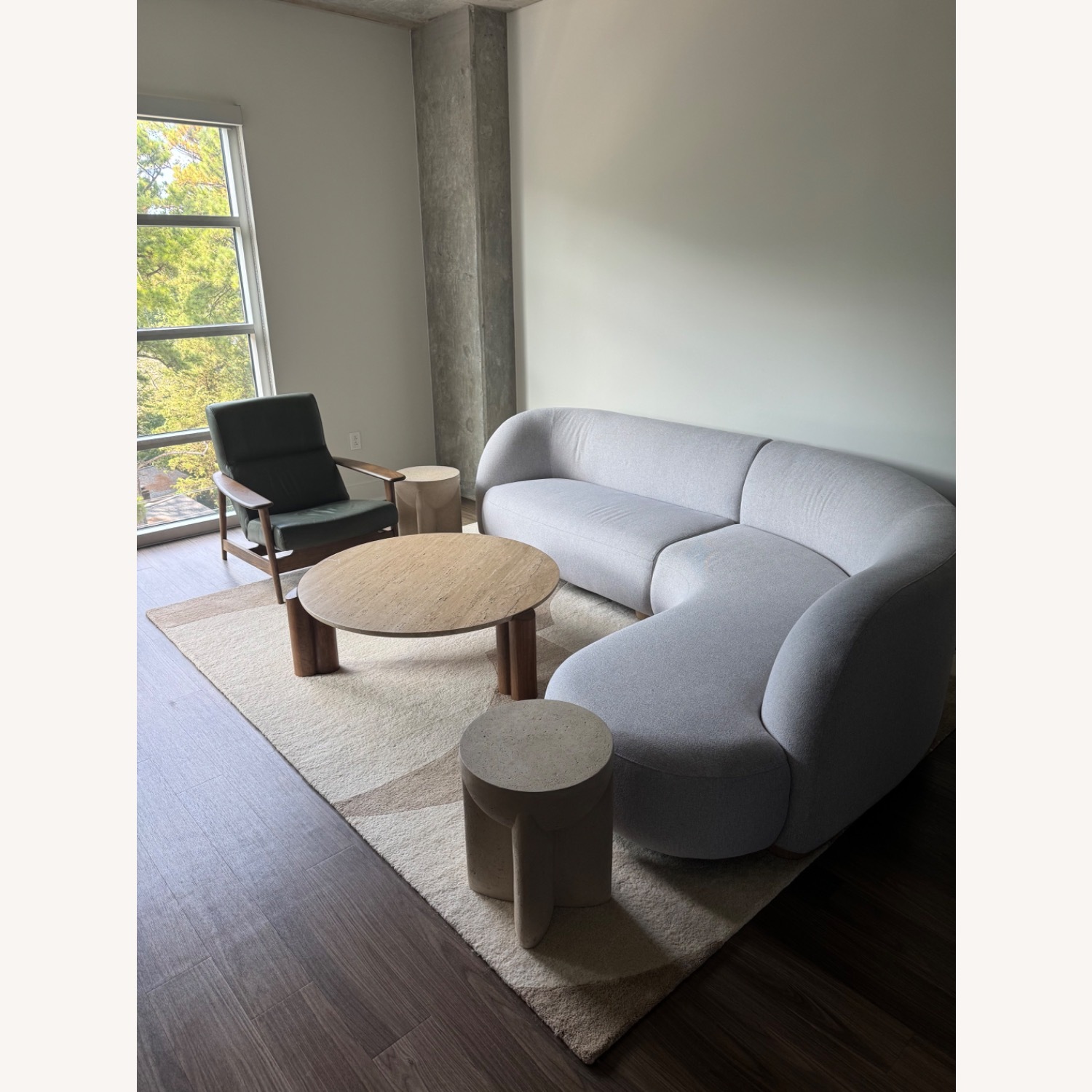 West Elm Laurent Light Gray 2 Piece Sectional - image-2