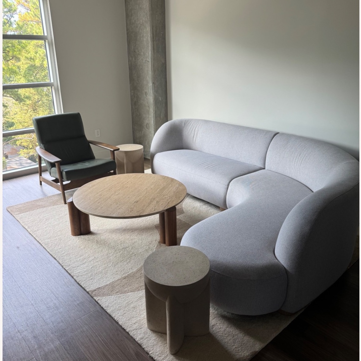 West Elm Travertine Stone Coffee Table - image-3