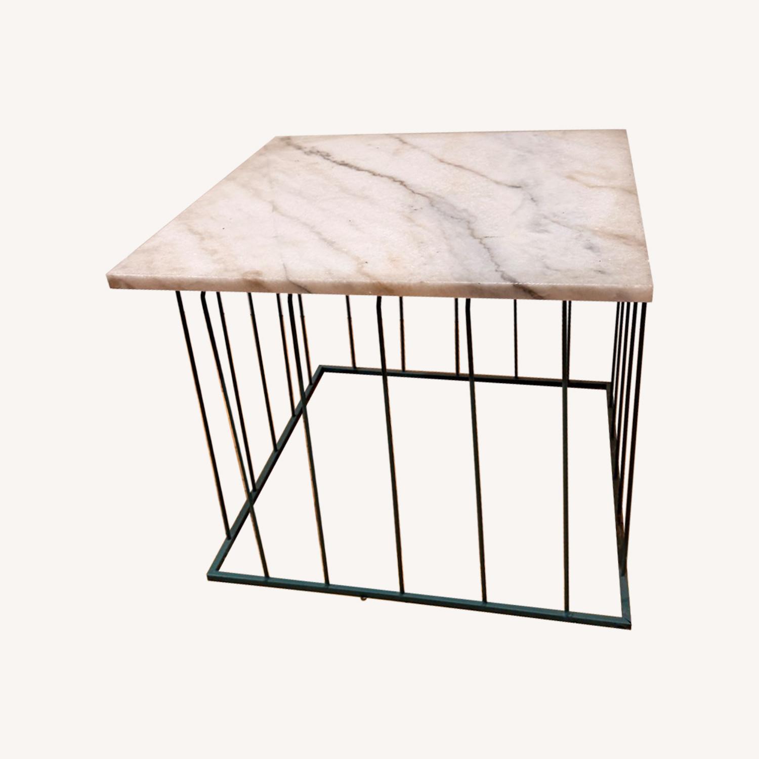 White Marble Side Table - image-0