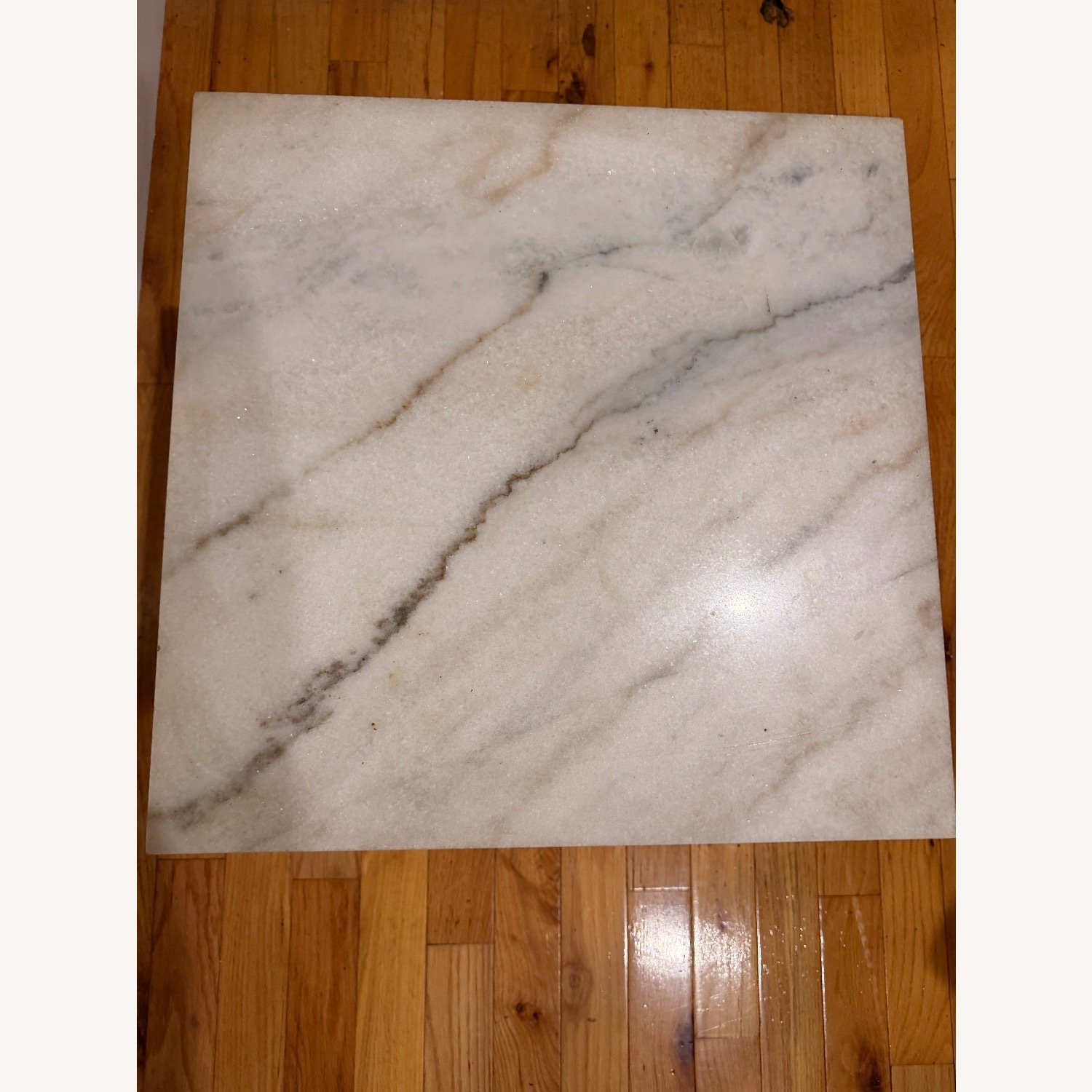 White Marble Side Table - image-2