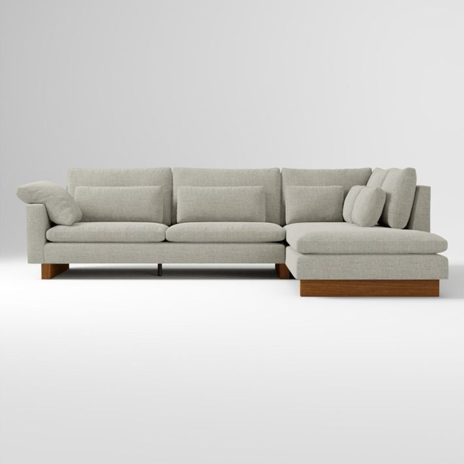 West Elm Light Gray Fabric 2 Piece Sectional - image-0