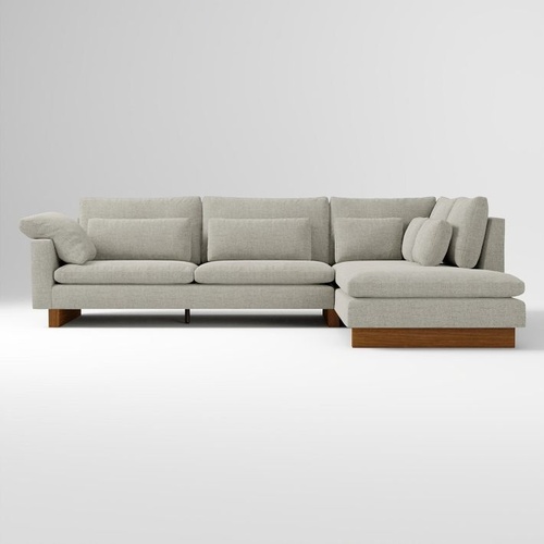 Used West Elm Light Gray Fabric 2 Piece Sectional for sale on AptDeco