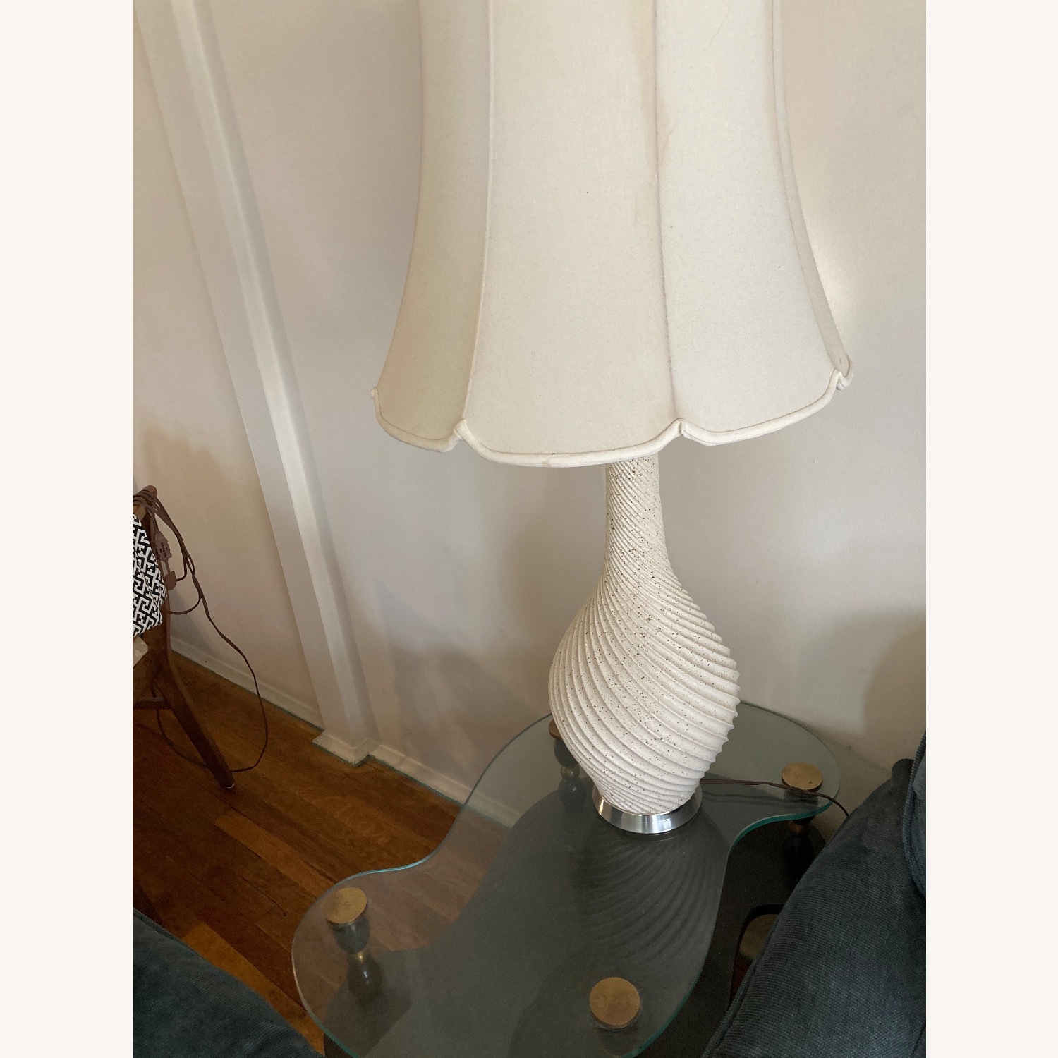 2 Glass End Tables with Lamps - image-3