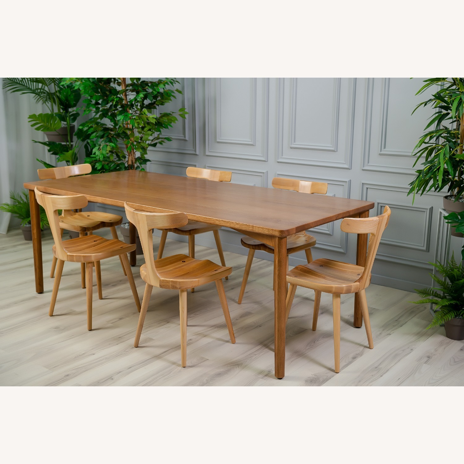 Natural Solid Wood Dining Chair - image-16