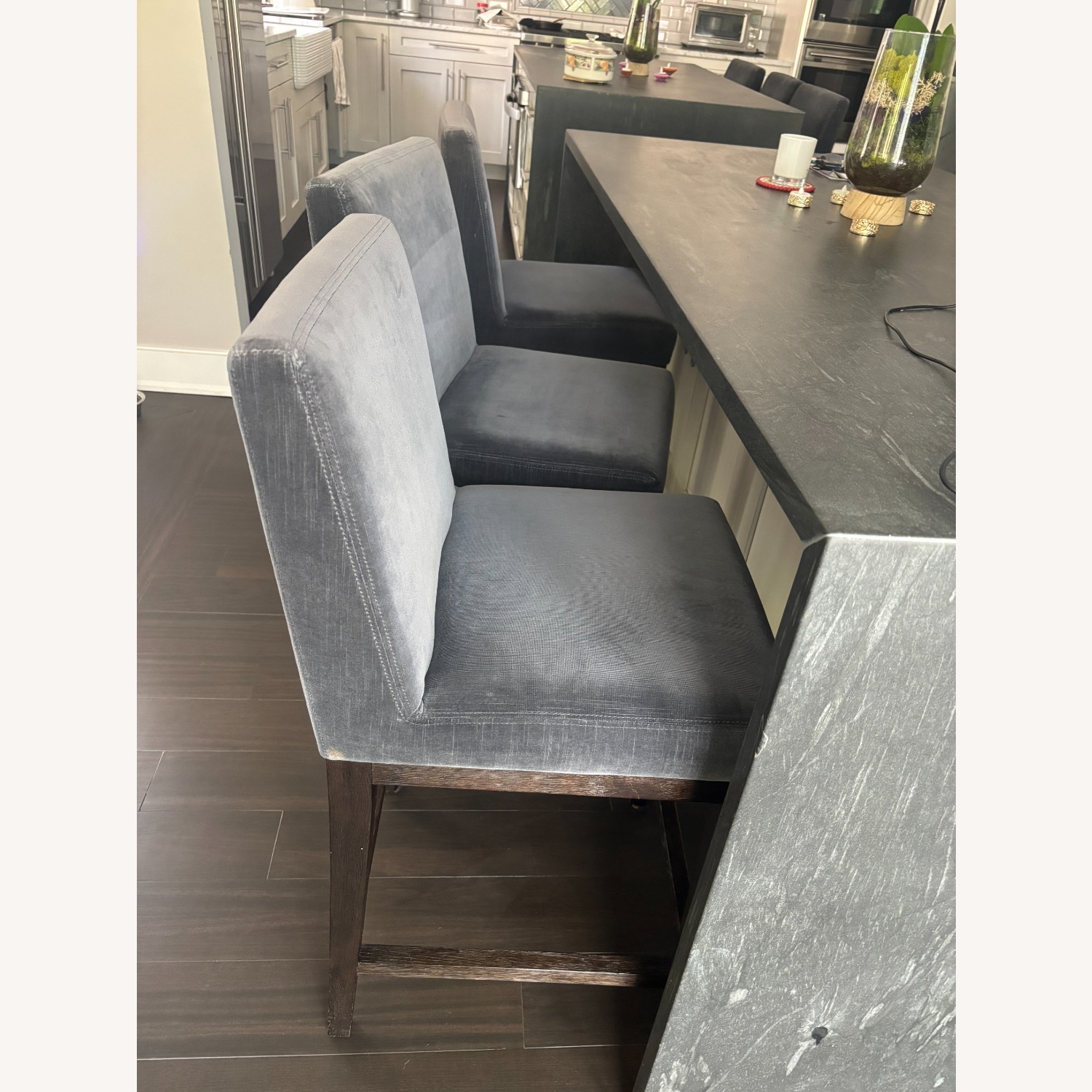 Restoration Hardware Morgan Light Gray Dining Chairs - image-3