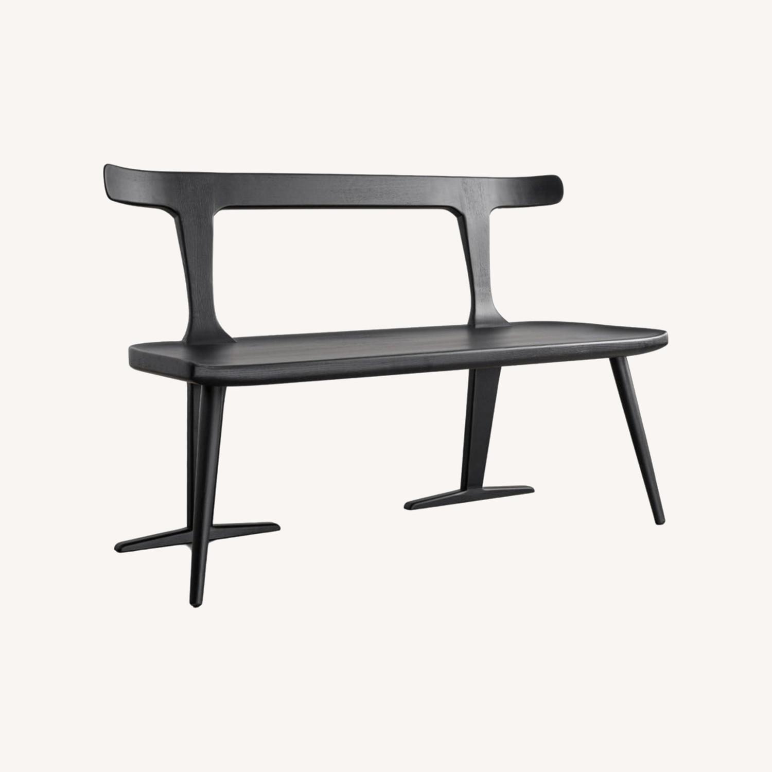 Black Solid Wood Entryway Bench - image-0