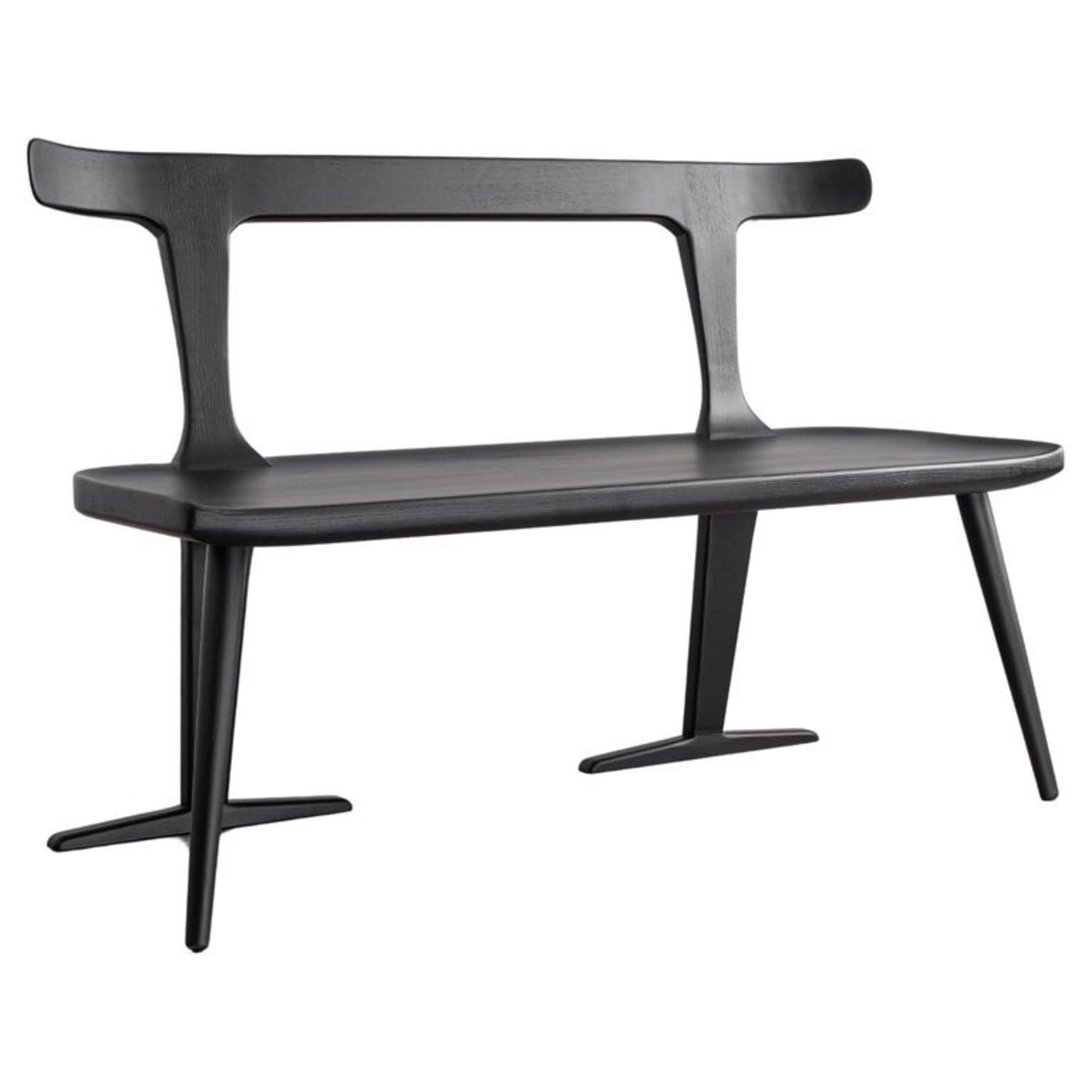Black Solid Wood Entryway Bench - image-1