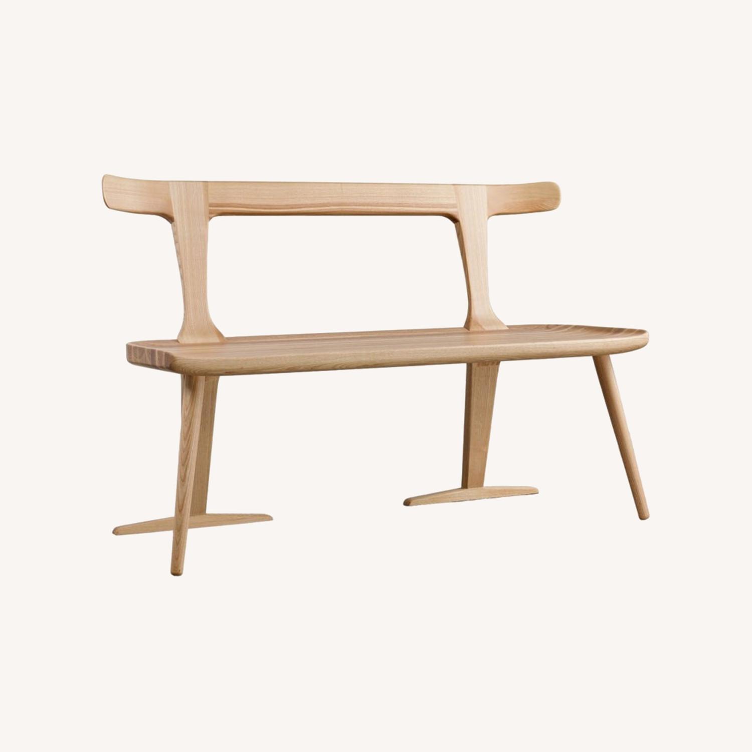 Natural Solid Wood Entryway Bench - image-0