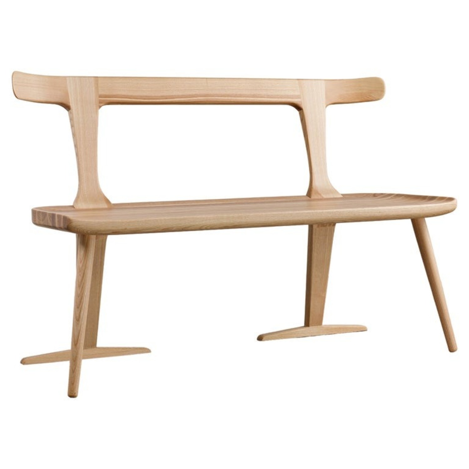 Natural Solid Wood Entryway Bench - image-1