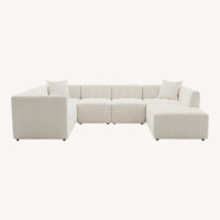 Vintage/Antique White Velvet 3+ Piece Sectional