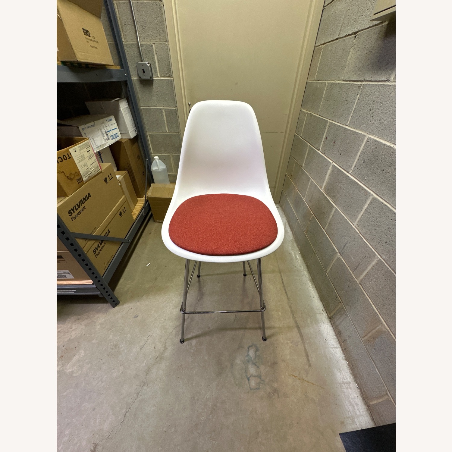 Eames Office White Fabric Stools - image-3