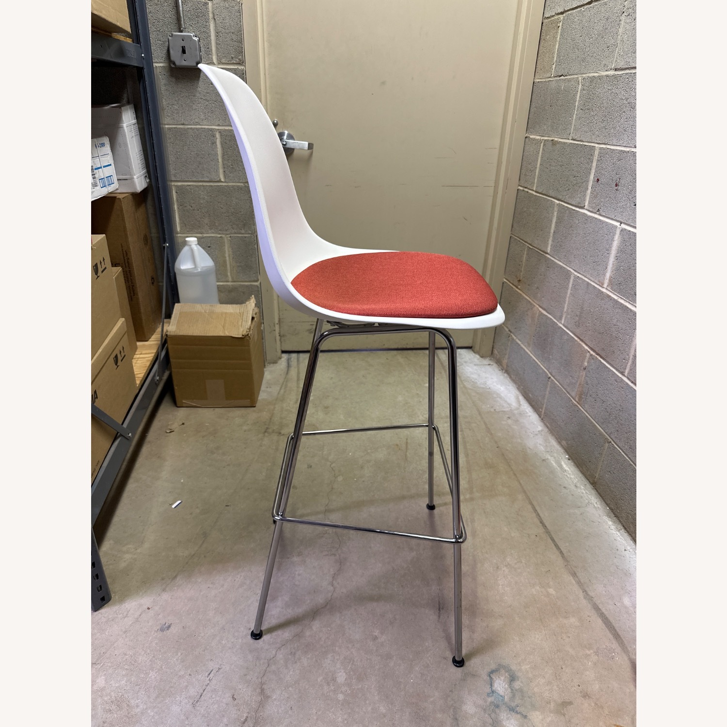 Eames Office White Fabric Stools - image-2