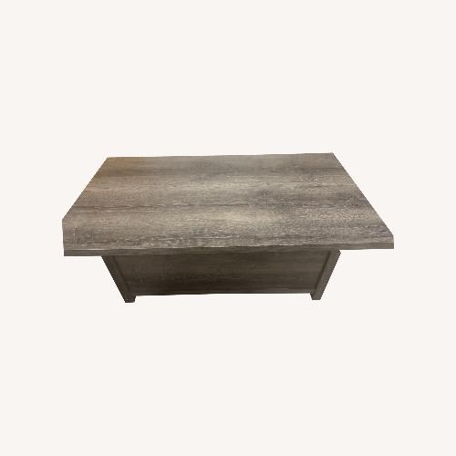 Used Ashley Furniture Light Gray Wood Chest for sale on AptDeco