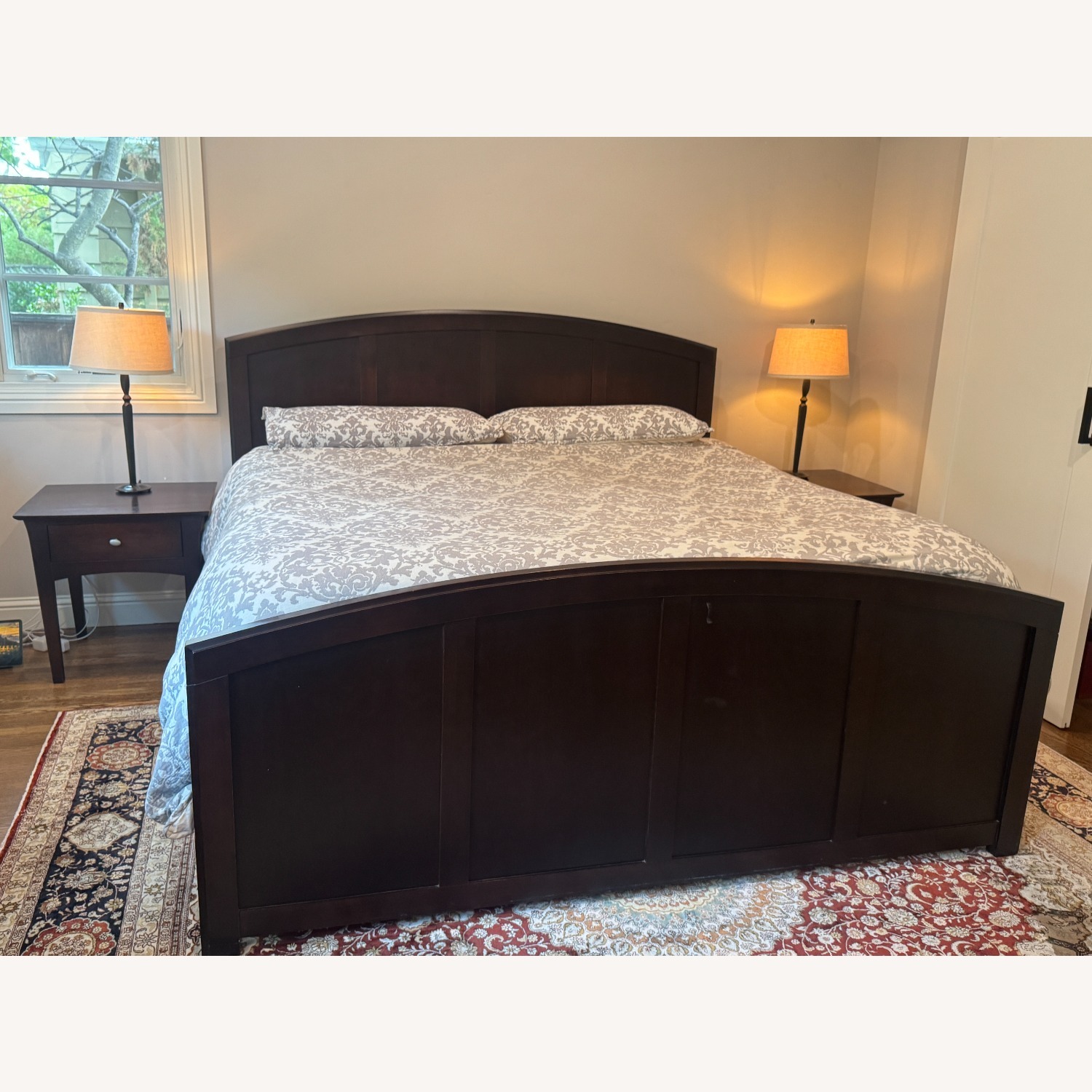 Baronet Dark Brown Wood King Bed - image-1