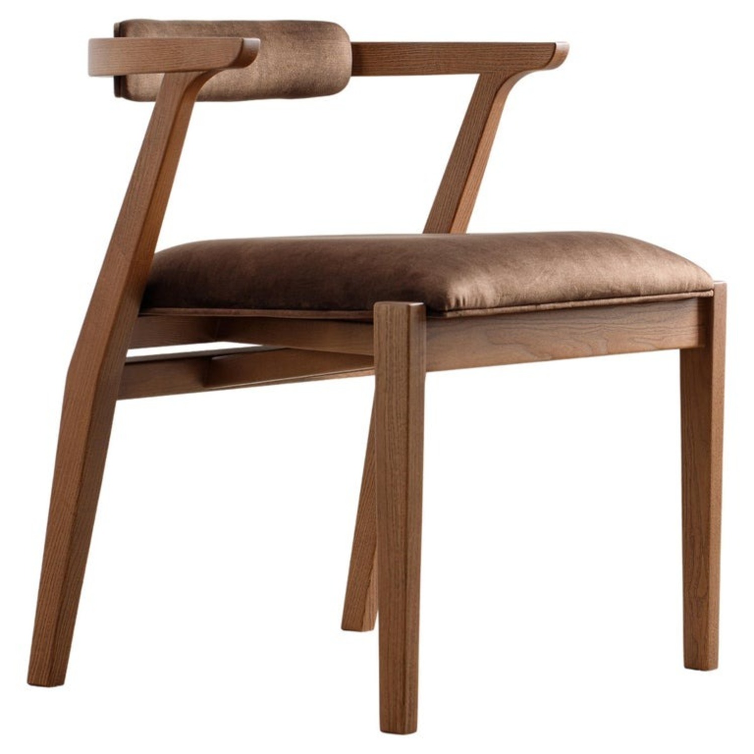 Dark Brown Solid Wood Dining Chair - image-1