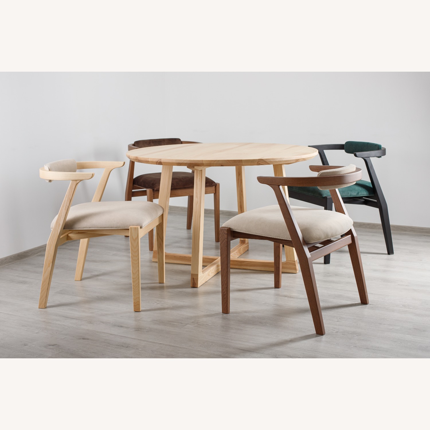 Dark Brown Solid Wood Dining Chair - image-9