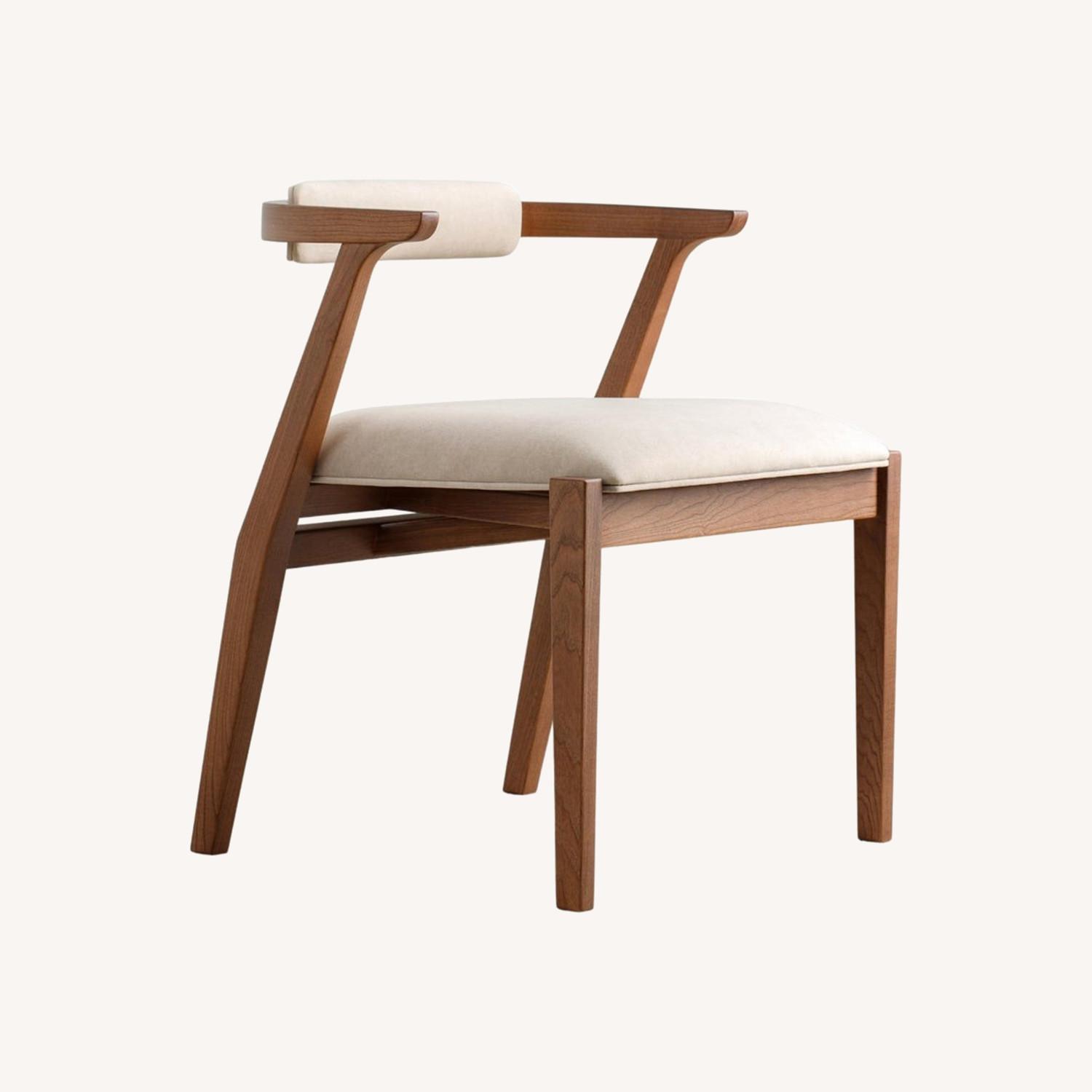 Light Brown Solid Wood Dining Chair - image-0