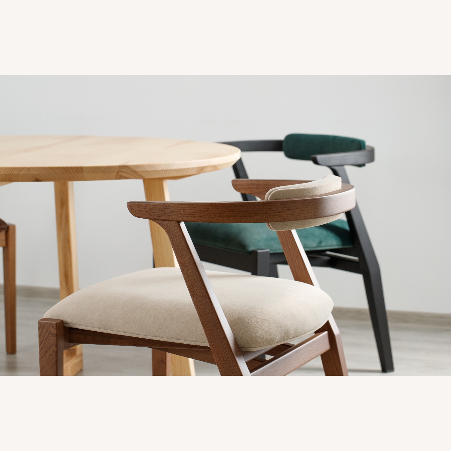 Light Brown Solid Wood Dining Chair - image-8