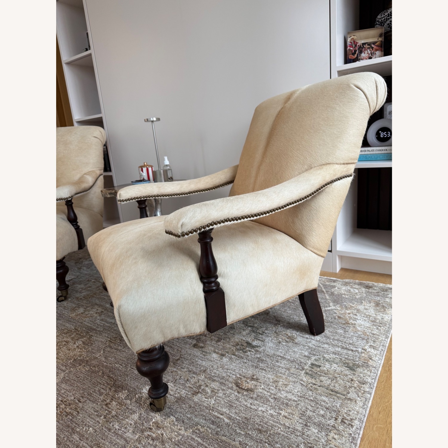 White Fur and Hide Armchair - image-2
