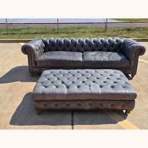 Used Restoration Hardware Kensington Leather 3+ Seater Sofa for sale on AptDeco