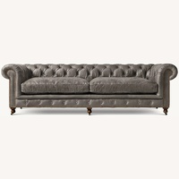 Restoration Hardware Kensington Leather 3+ Seater Sofa