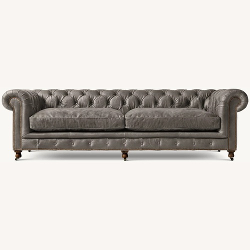 Used Restoration Hardware Kensington Leather 3+ Seater Sofa for sale on AptDeco