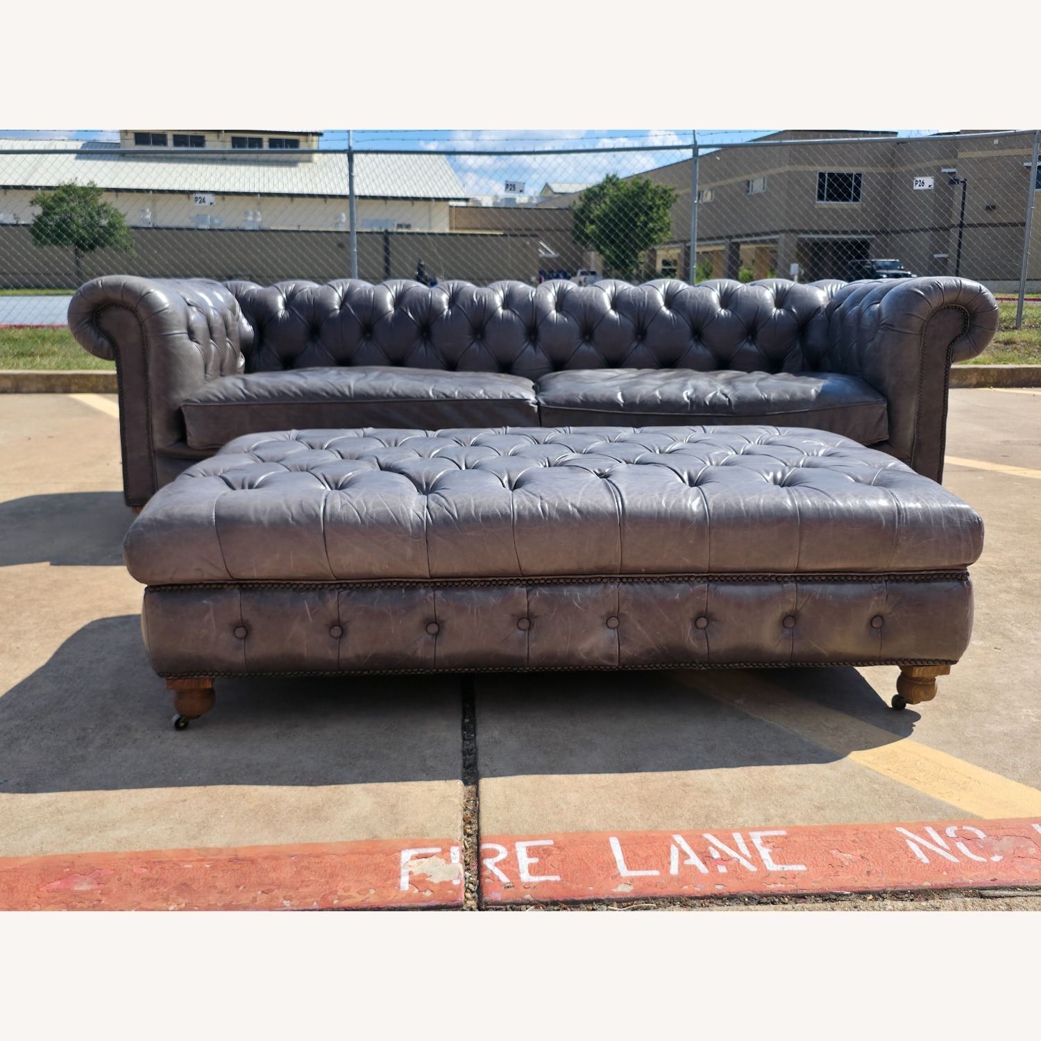 Restoration Hardware Kensington Leather 3+ Seater Sofa - image-2
